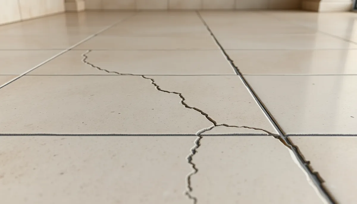 Carrelage fissuré et irrégulier nécessitant une préparation avant béton ciré