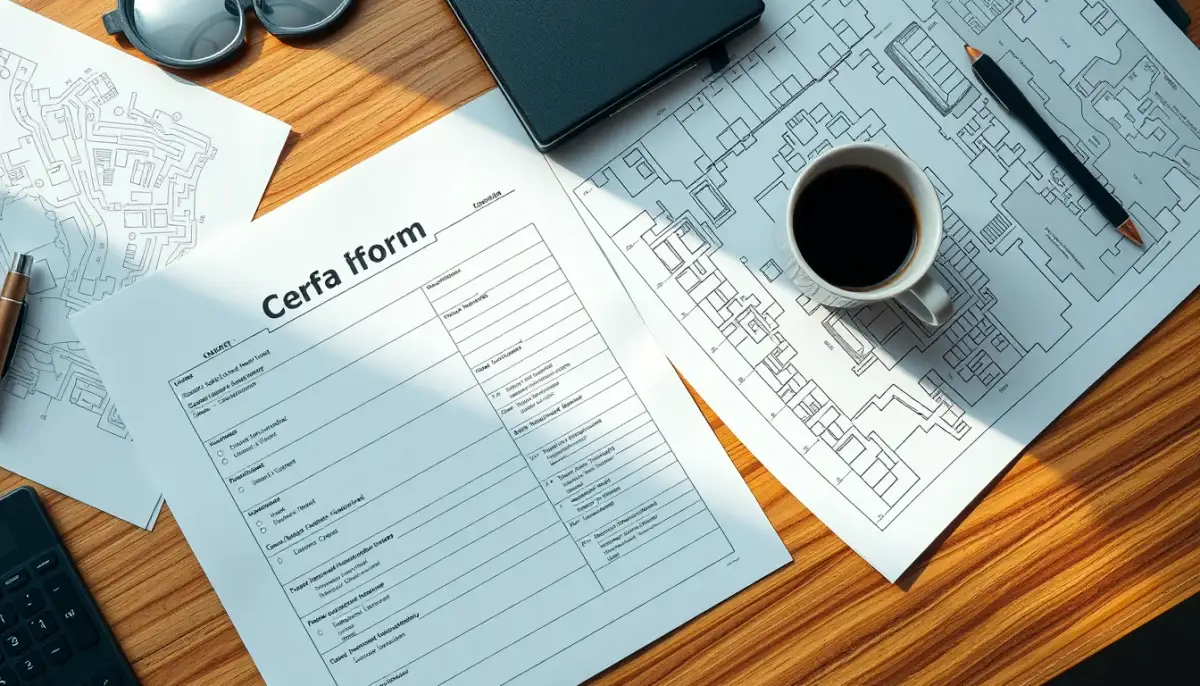 Dossier de déclaration préalable de travaux avec formulaire Cerfa et plans